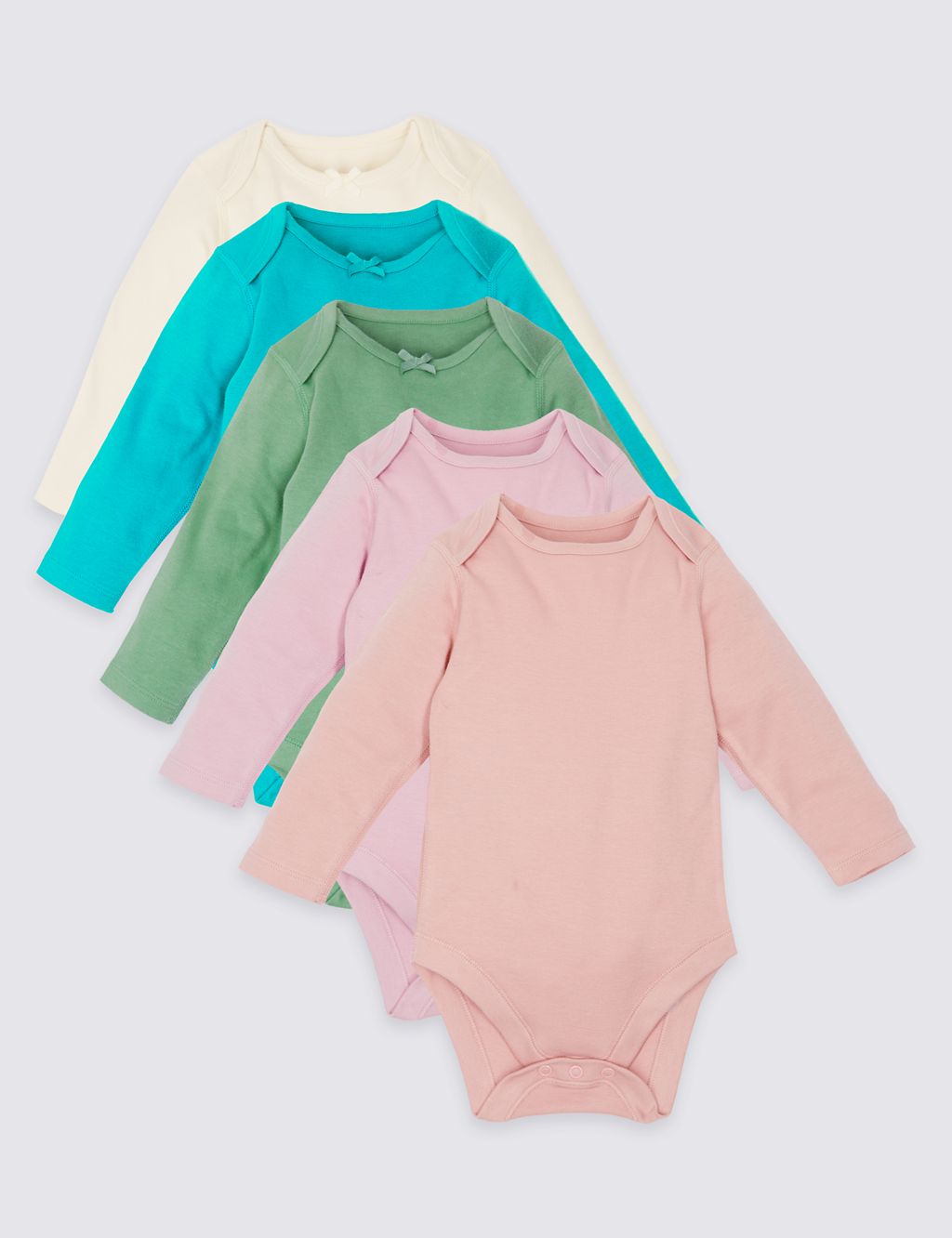 5 Pack Assorted Pure Cotton Bodysuits 3 of 9