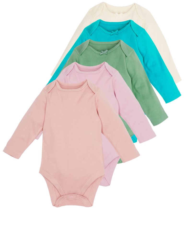 5 Pack Assorted Pure Cotton Bodysuits 9 of 9