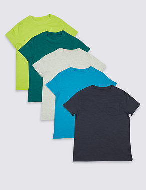5 Pack Assorted T-Shirts (3-14 Years) Image 2 of 8