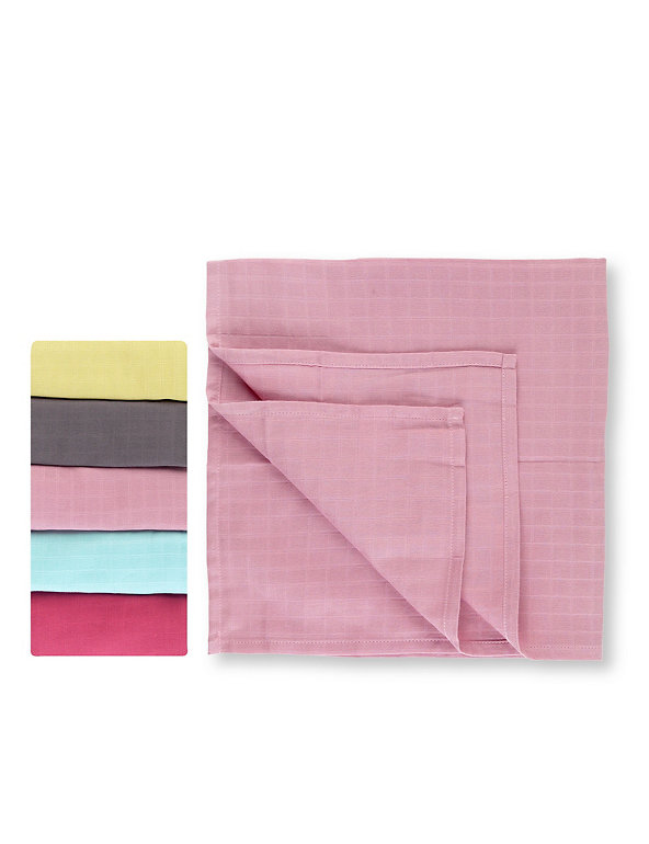 5 Pack Coloured Muslin Squares Image 1 of 1