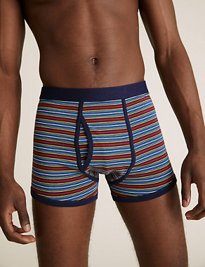 5 Pack Cotton Cool & Fresh™ Striped Trunks Image 2 of 3