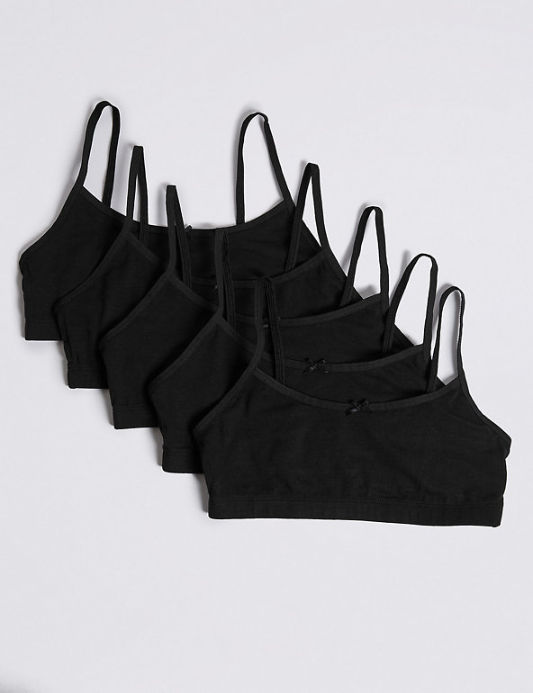 5 Pack Cotton Cropped Tops (6-16 Years) Image 1 of 2