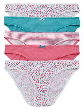 5 Pack Cotton Rich Assorted Bikini Knickers Image 2 of 3