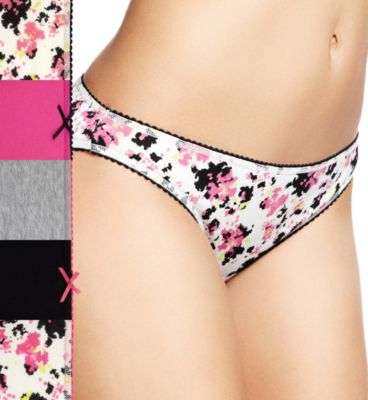 5 Pack Cotton Rich Floral Spray Bikini Knickers Image 1 of 1