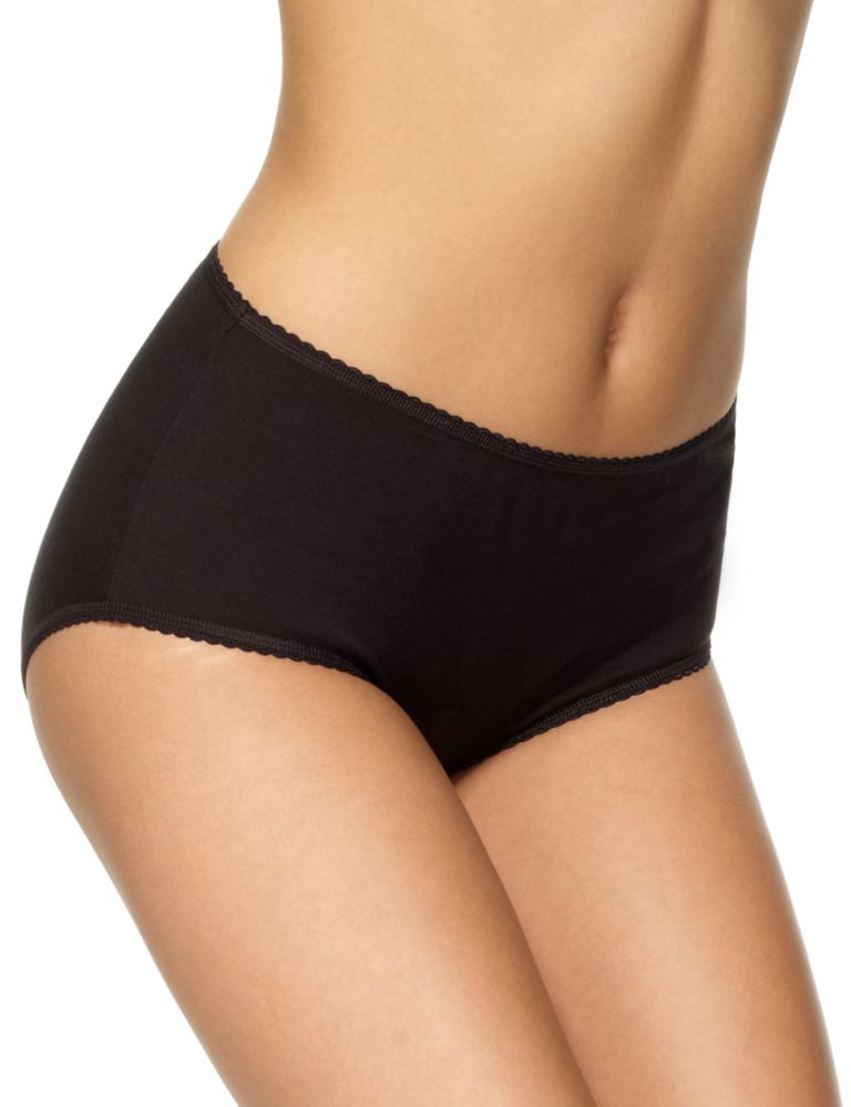 5 Pack Cotton Rich High Rise Midi Knickers 1 of 4