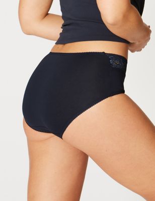 Buy Marks & Spencer 5 Pack Cotton Mix Regular Fit Knickers T615552KNAVY Mix  (14) at