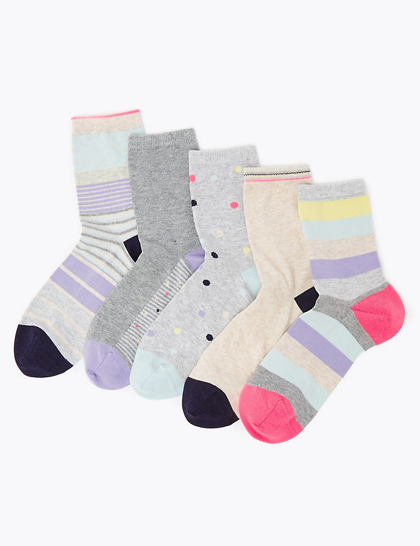 5 Pack Cotton Rich Socks Image 1 of 2