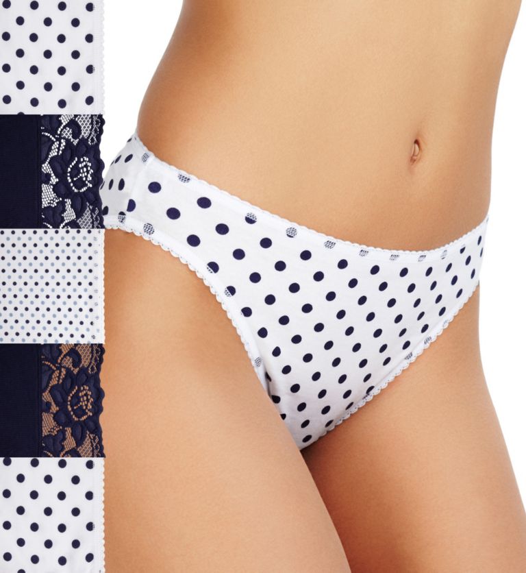 5 Pack Cotton Rich Spotted High Leg Knickers 1 of 1