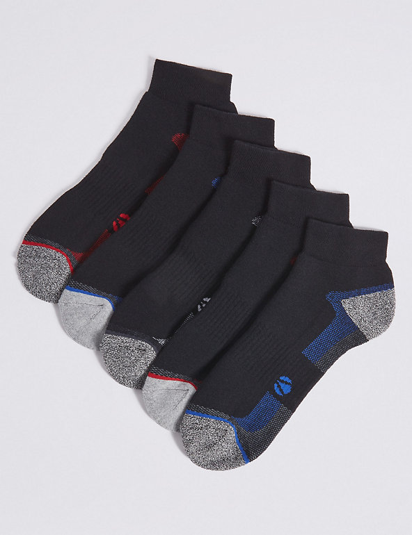 5 Pack Cotton Rich Trainer Liner Socks Image 1 of 2