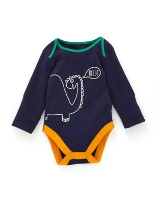 Pack of 5 Animals Long Sleeve Bodysuits for Newborn Babies