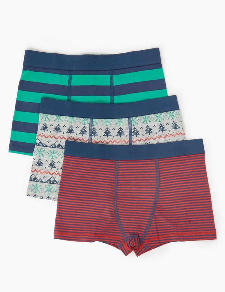 5 Pack Fair Isle Print & Striped Trunks (18 Months -16 Years) 2 of 2