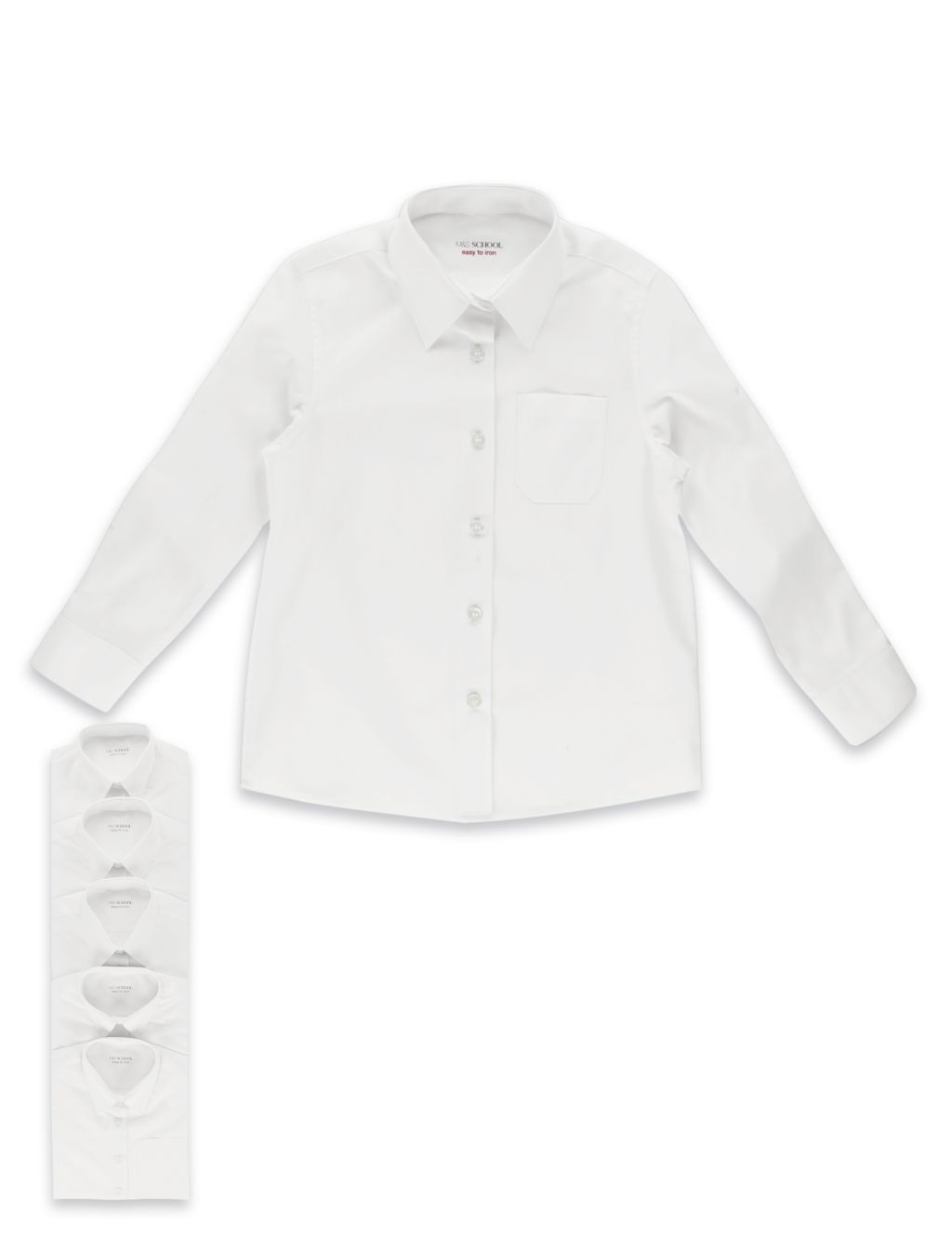 5 Pack Girls' Easy to Iron Blouses 1 of 4