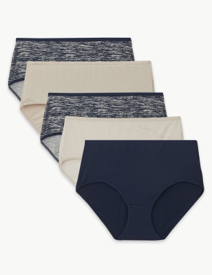 Buy Marks & Spencer 5 Pack No Vpl Microfiber High Leg Knickers