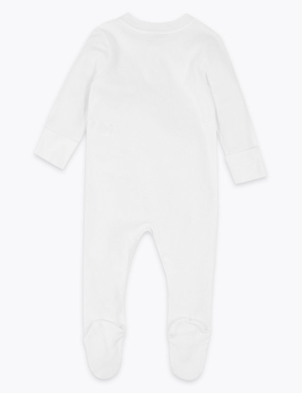 Cream 12-18 Months All in One British Made for Boys or Girls 2 Pack Baby Cotton Sleepsuits