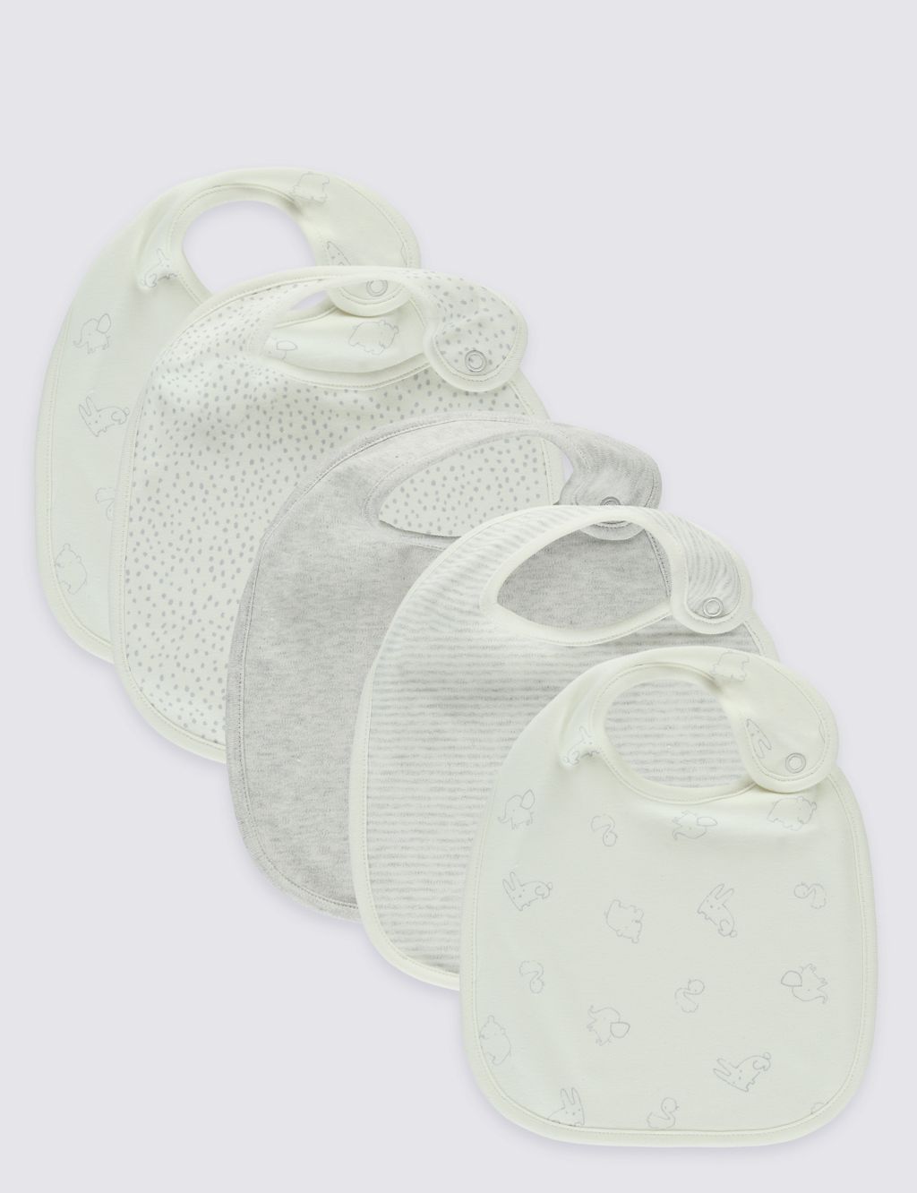 5 Pack Pure Cotton Assorted Bibs 3 of 3