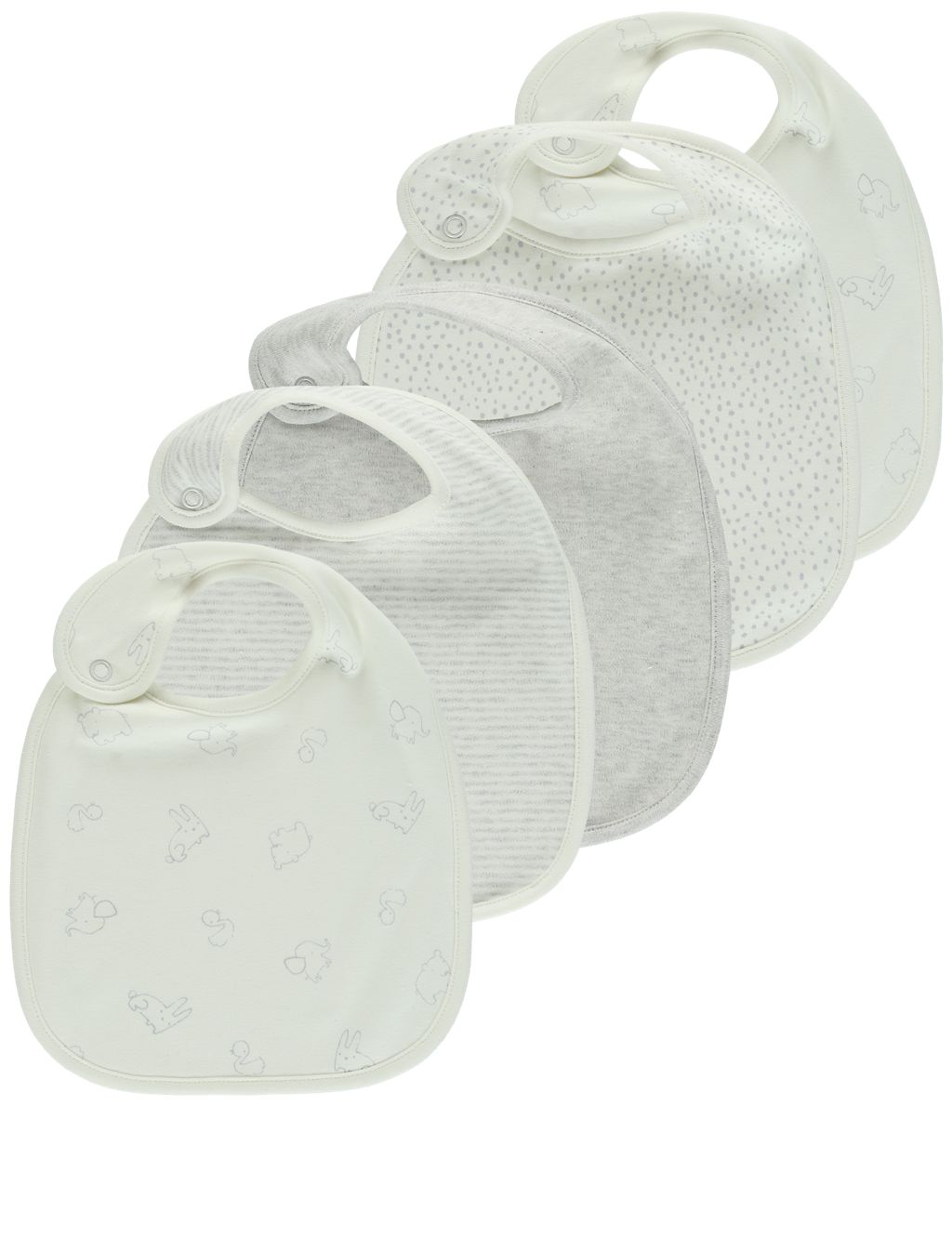 5 Pack Pure Cotton Assorted Bibs 1 of 3