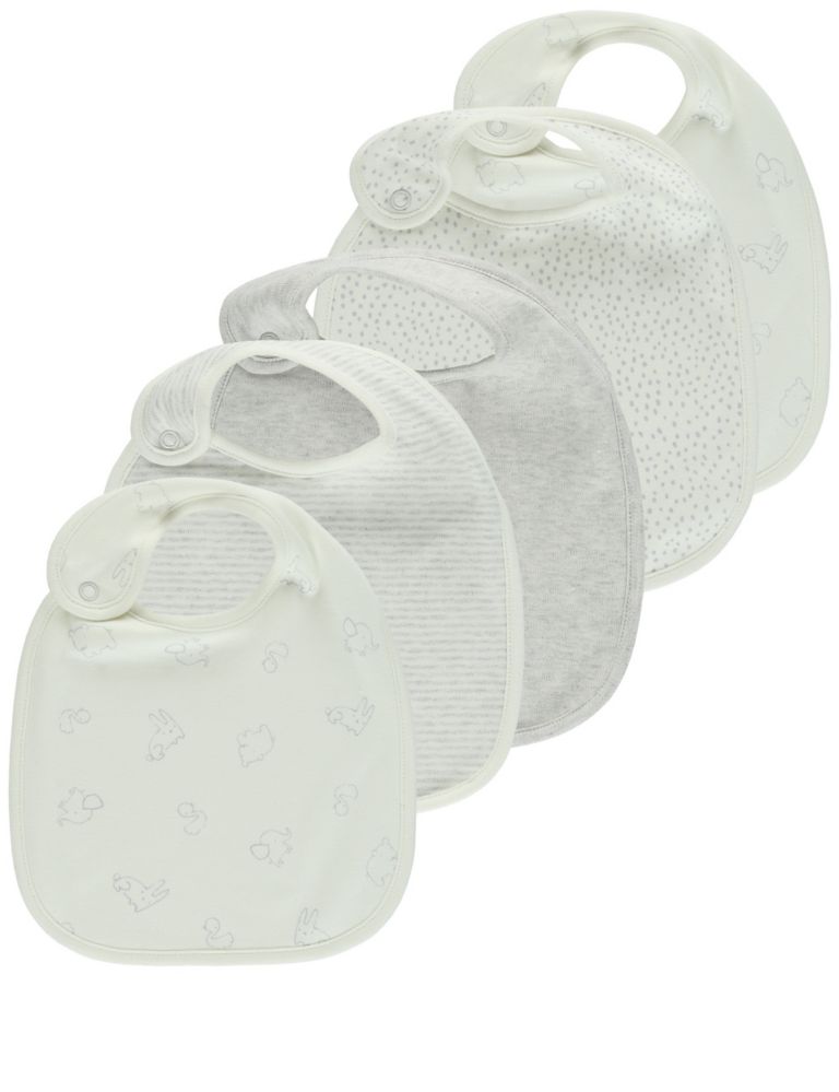 5 Pack Pure Cotton Assorted Bibs 3 of 3