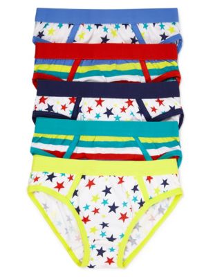 5 Pack Pure Cotton Assorted Slips (2-7 Years) Image 1 of 1