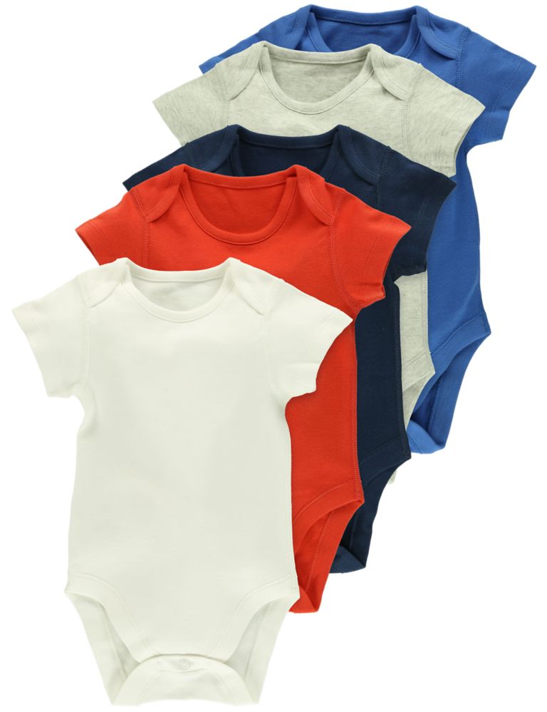 5 Pack Pure Cotton Bodysuits (0- 3 Years) 8 of 9