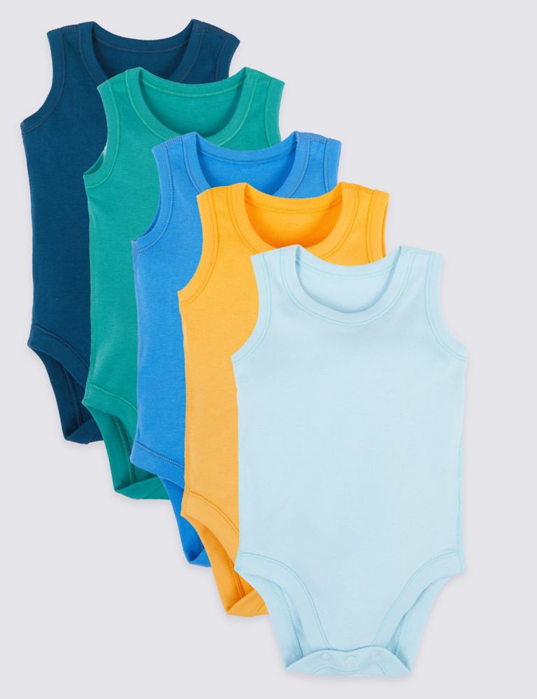 5 Pack Pure Cotton Bodysuits 1 of 1
