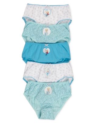 5 Pack Pure Cotton Disney Frozen Briefs (2-7 Years) Image 1 of 2