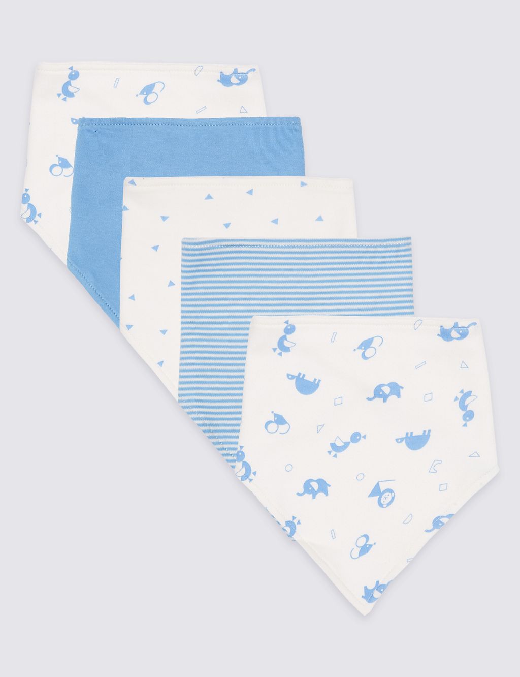 5 Pack Pure Cotton Dribble Bibs 1 of 2