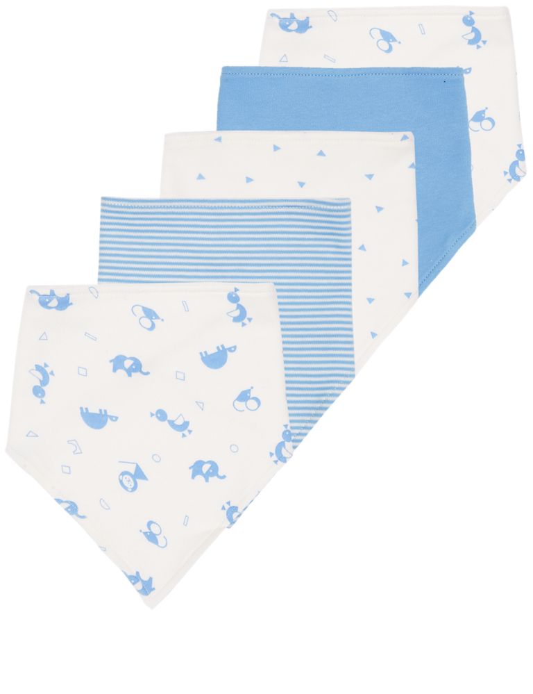 5 Pack Pure Cotton Dribble Bibs 2 of 2