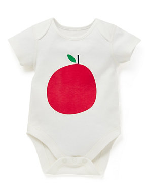 5 Pack Pure Cotton Fruit Print Bodysuits Image 2 of 5
