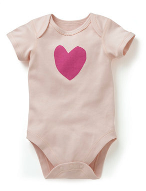 5 Pack Pure Cotton Heart Bodysuits Image 2 of 4