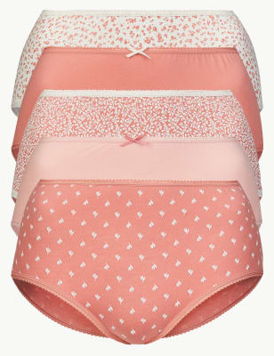 5 Pack Cotton Rich Midi Knickers, M&S Collection