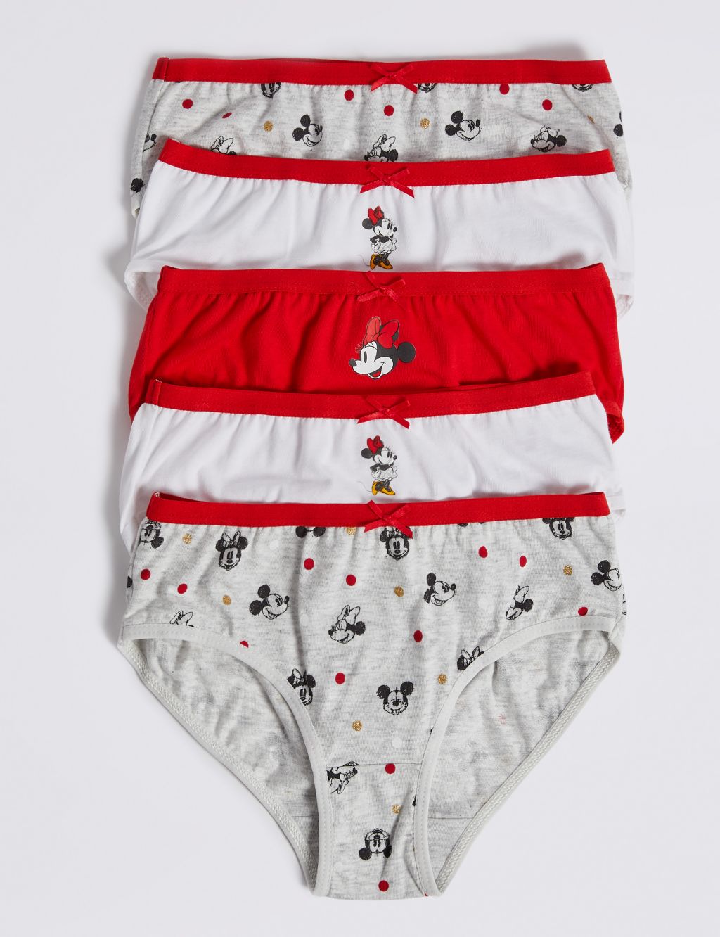 Disney Minnie Mouse Underwear 100% Cotton Panties, 3 Pack (Toddler Girls)