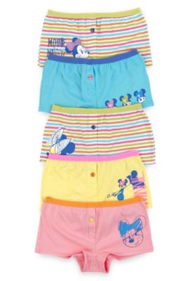 5 Pack Pure Cotton Minnie Mouse Boxers (5-14 Years) Image 1 of 1