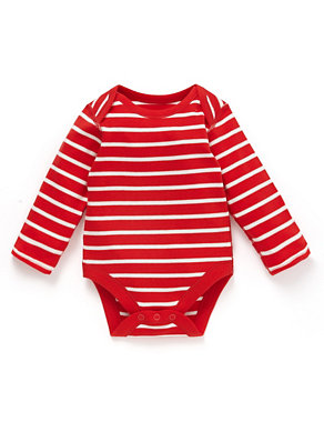 5 Pack Pure Cotton Nautical Themed Long Sleeved Bodysuits Image 2 of 6