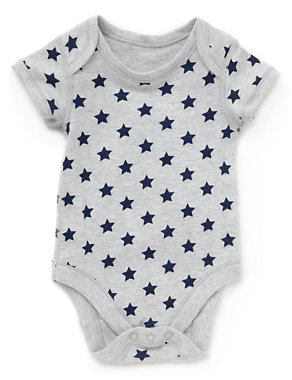 5 Pack Pure Cotton Star & Striped Bodysuits Image 2 of 5