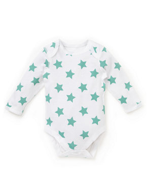 5 Pack Pure Cotton Star Bodysuits Image 2 of 3