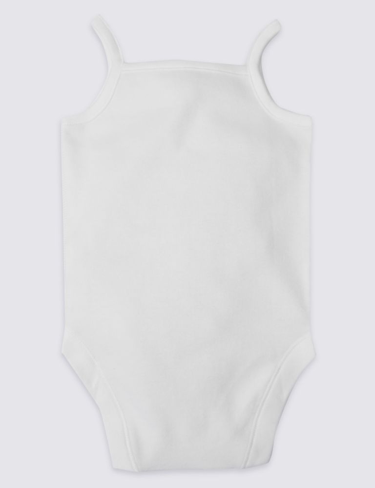5 Pack Pure Cotton Strap Bodysuits 3 of 4