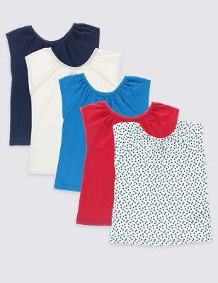 5 Pack Pure Cotton Tops (3 Months - 5 Years) Image 2 of 8