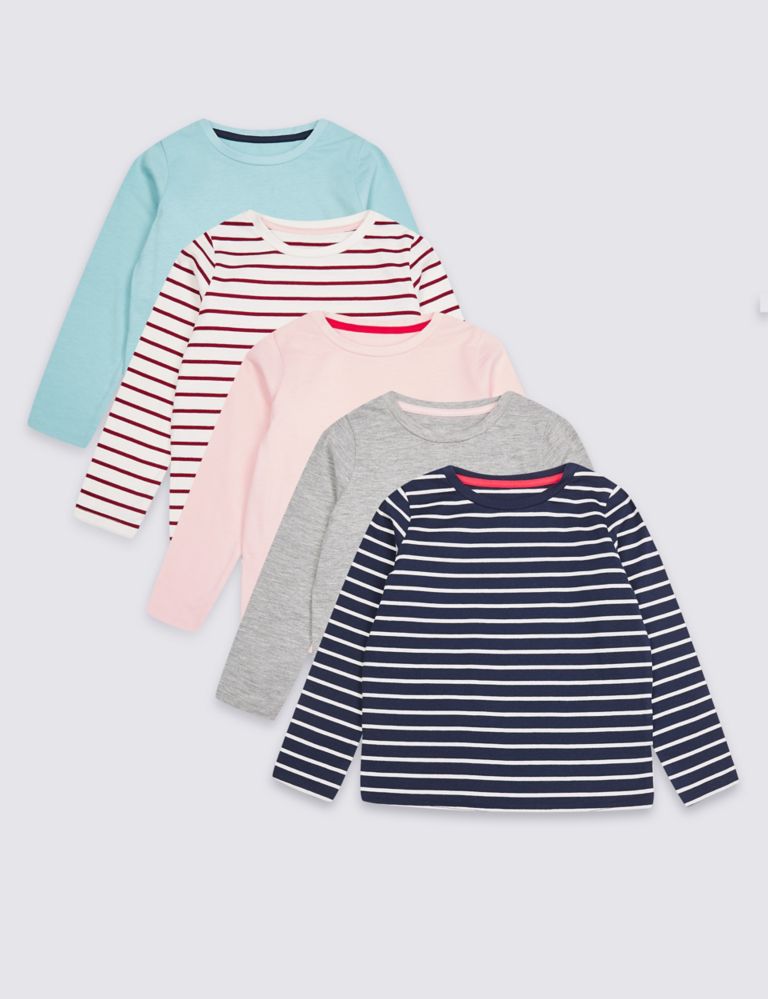 5 Pack Pure Cotton Tops (3 Months - 7 Years) 1 of 6