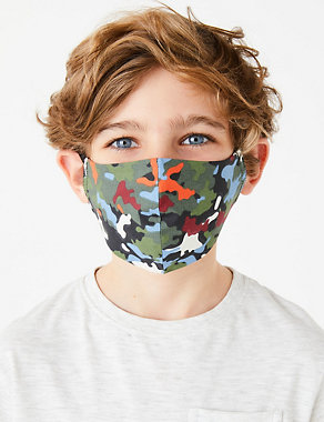 5 Pack Reusable & Adjustable Kids' Face Coverings Image 2 of 7