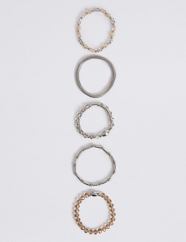 5 Pack Stretch Beaded Bracelets Image 1 of 2