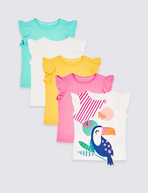 5 Pack Toucan T-Shirts (3 Months - 7 Years) Image 2 of 8