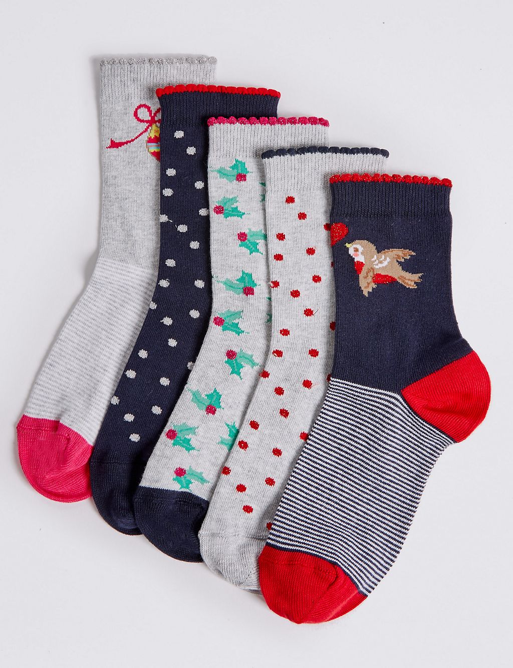 5 Pack of Cotton Rich Socks (12 Months - 10 Years) 1 of 2