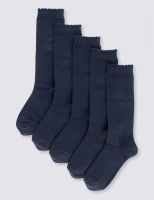 kids navy knee high socks