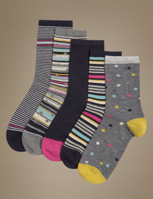 5 Pair Pack Ankle High Socks | M&S Collection | M&S