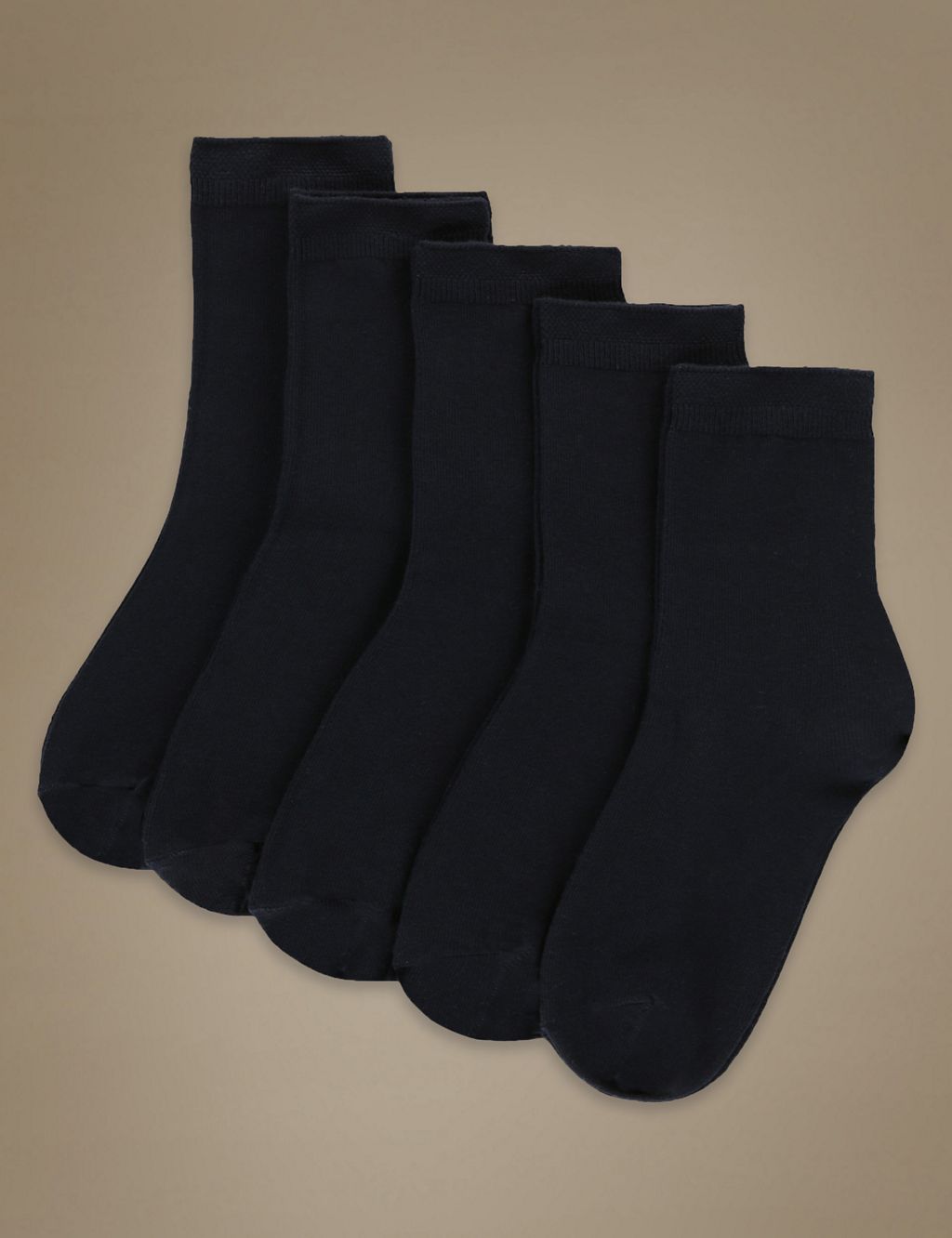 5 Pair Pack Ankle High Socks 1 of 3
