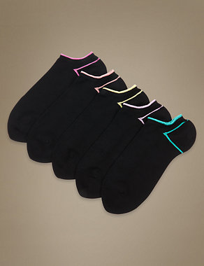 5 Pair Pack Heel & Toe Trainer Liner Socks Image 2 of 3