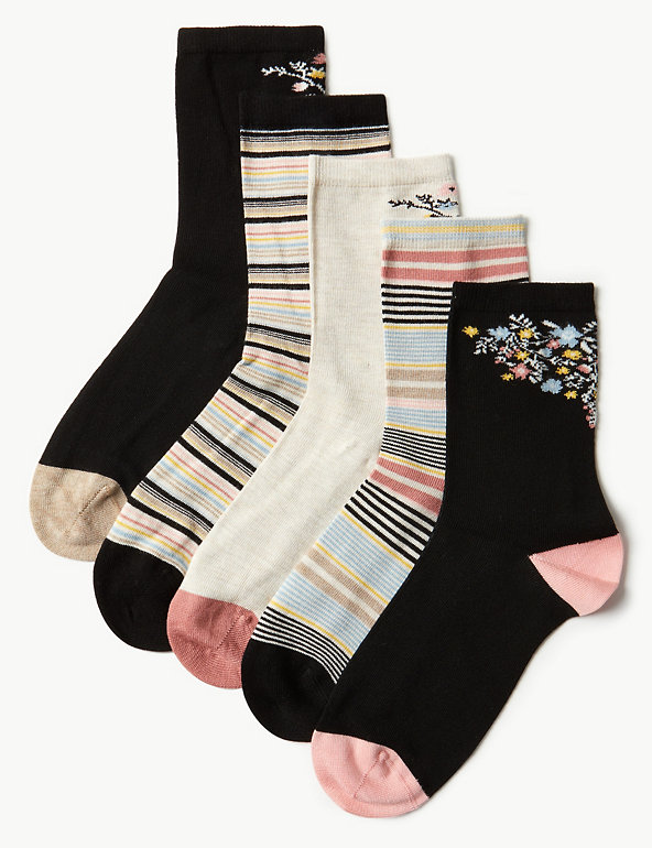 New Marks & Spencer Sumptuously Soft Ankle High 5 Pair Pack Socks Size UK 6-8 