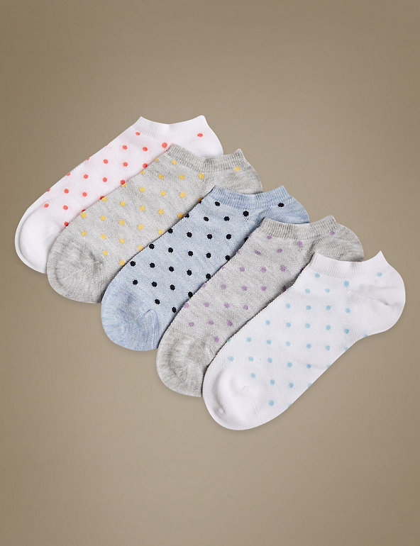 5 Pair Pack Sumptuously Soft Trainer Liner Socks Image 1 of 2