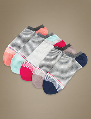 5 Pair Pack Sumptuously Soft Trainer Liner Socks Image 2 of 3