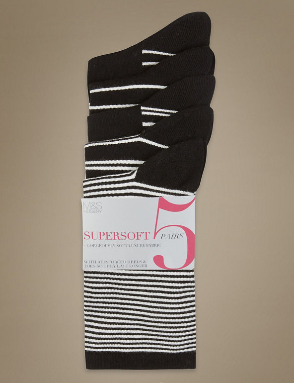 5 Pair Pack Supersoft Assorted Socks Image 1 of 2